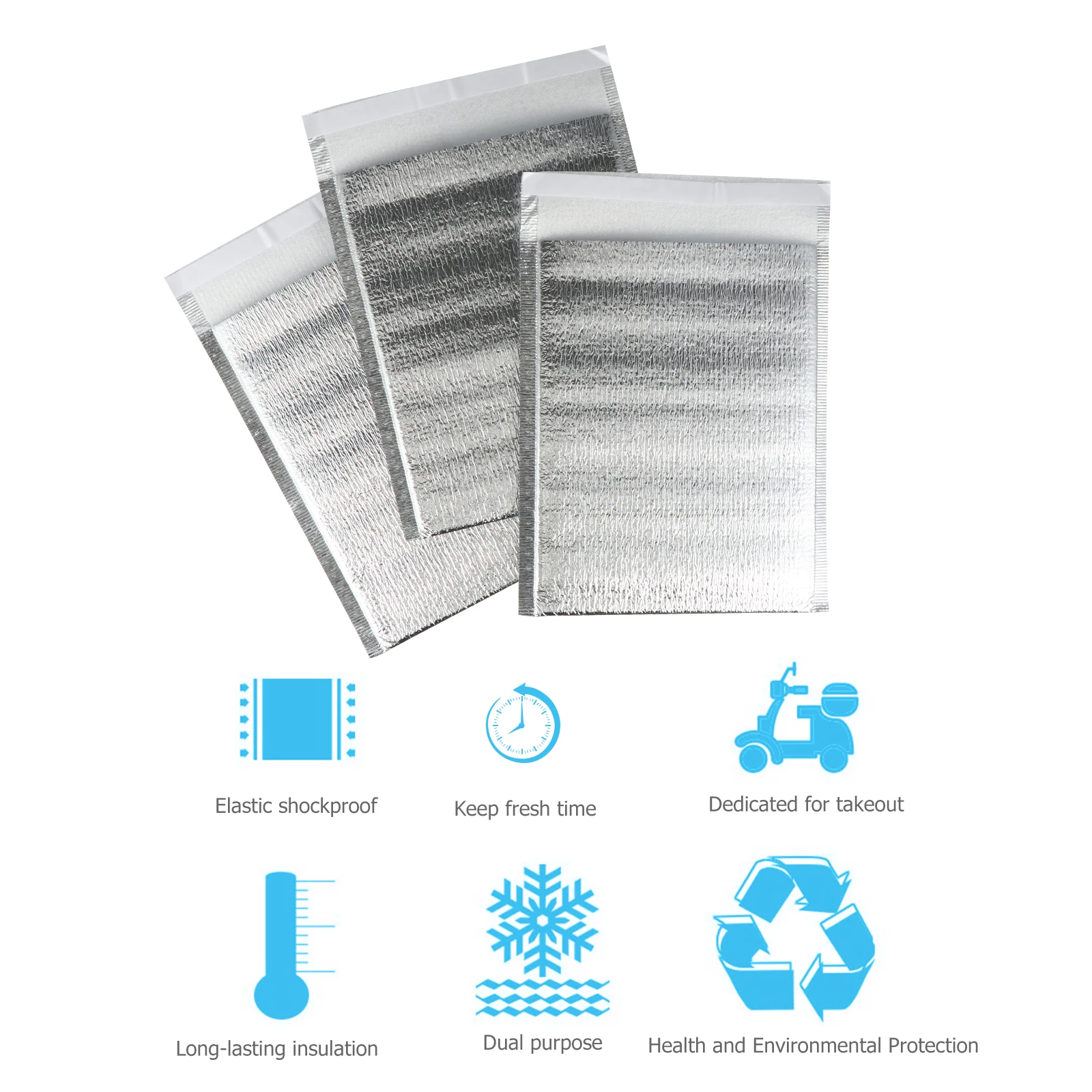 

20pcs Insulation High-Quality Thermal Storage Bags Aluminum Foil Food Pouch Keep Fruits Vegetables Fresh Sealed Reusable