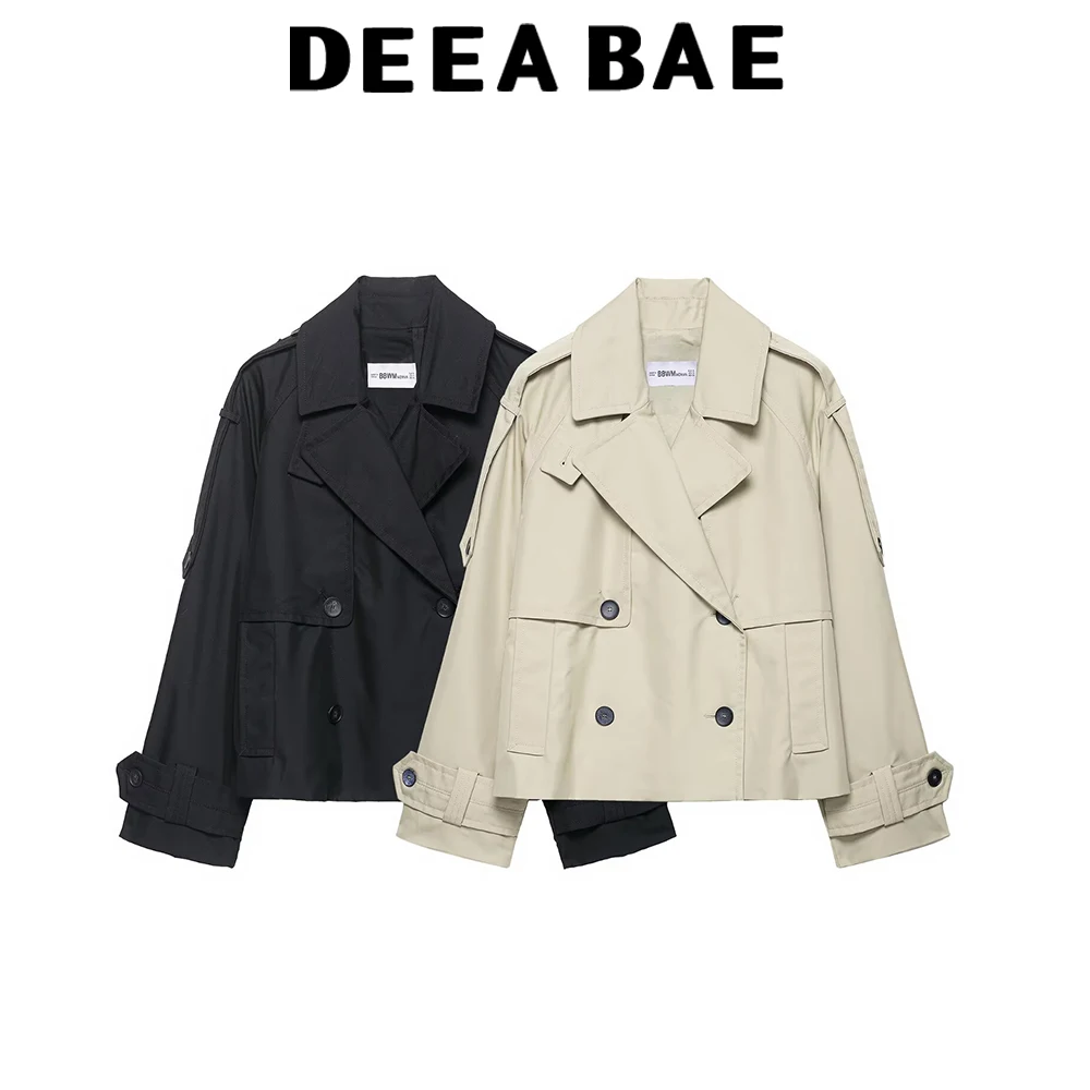 

DEEABAE Осенняя новая женская одежда с элитным ощущением, свободная повседневная водонепроницаемая короткая ветровка в британском стиле