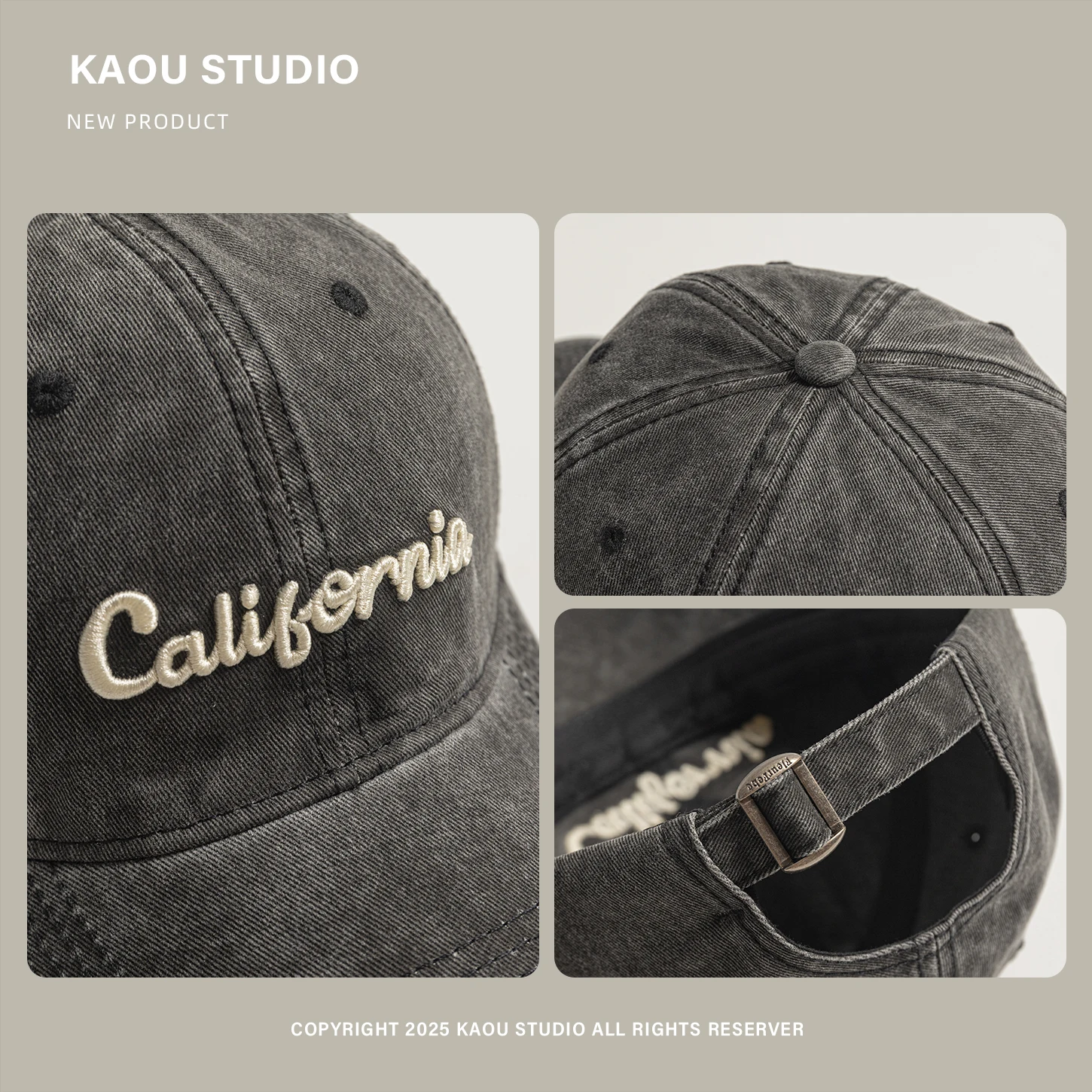 Letter Embroidered Hat Four Seasons Versatile Outdoor Sun Protection Duckbill Cap Retro Men's Baseball Cap Trendy