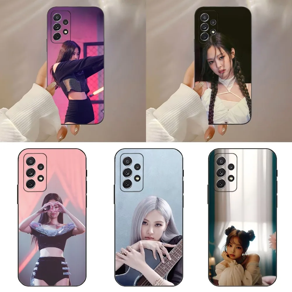 Kpop J-Jennie K-Kims-s Phone Case For Samsung Galaxy A91,A80,A73,A72 ,A71,A53A52,A32 ,A31A22,A21s,A20,Black Cover