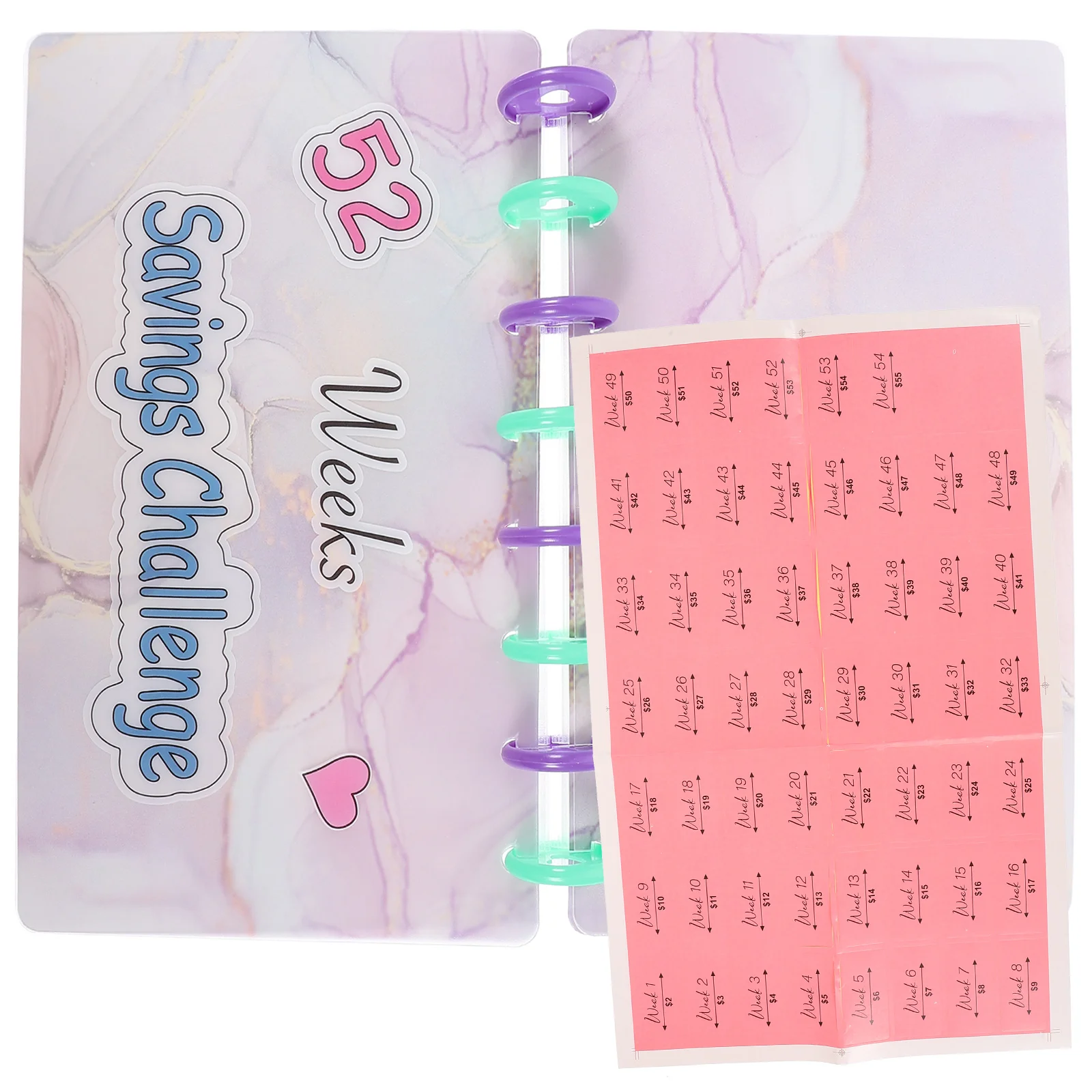 حافظة تحدي التوفير، منظم الميزانية، الحقائب النقدية، المفكرة لتخطيط الأهداف المالية، مجلد تحدي التوفير