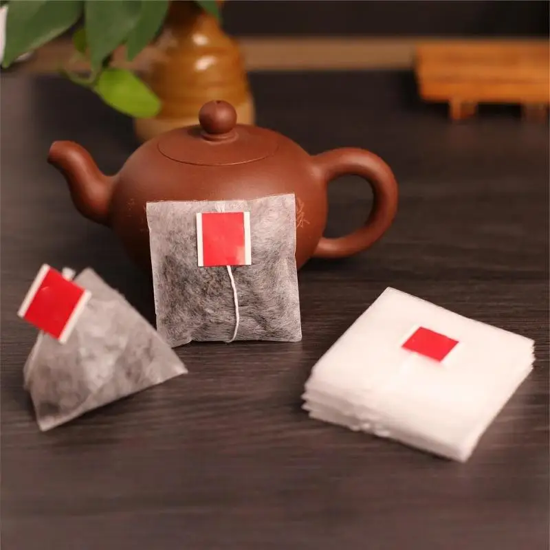 100Pcs Degradable Corn Fiber Empty Tea Bags With String Filter Paper Teabags