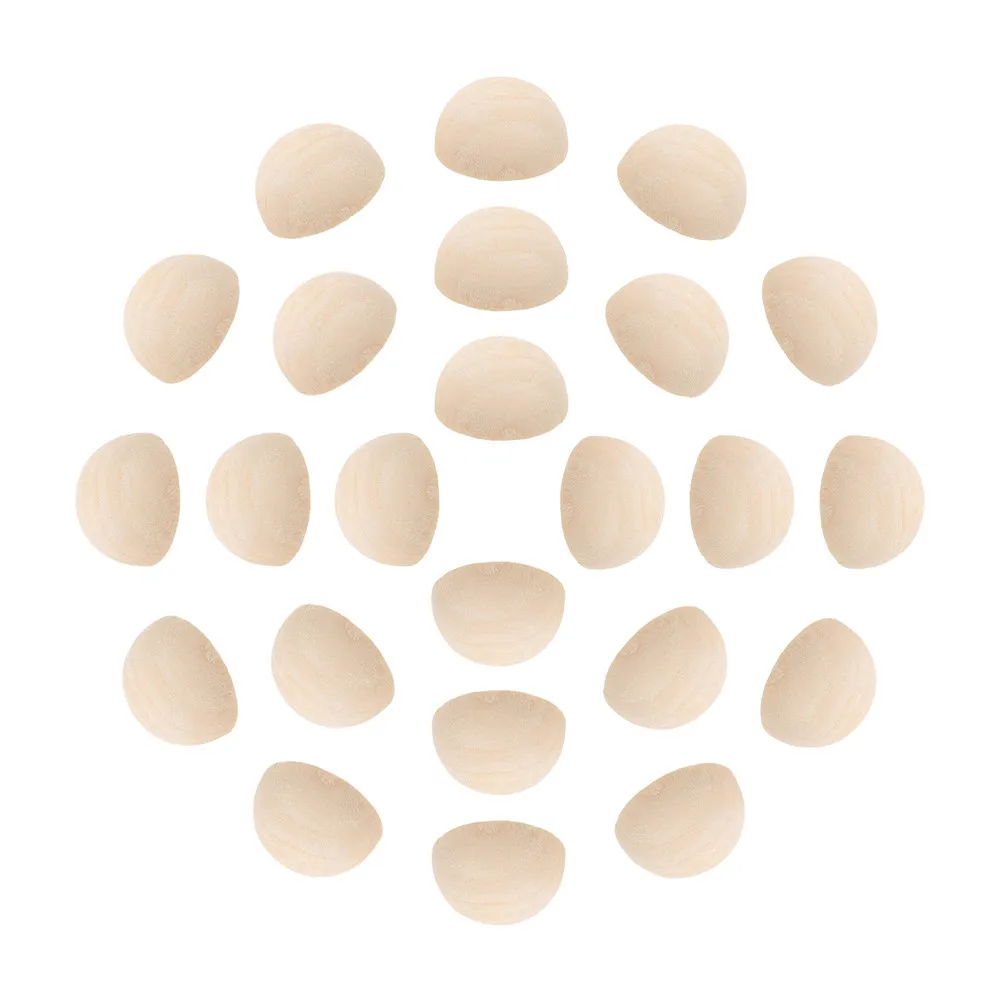 

100 шт. необработанных деревянных полусфер, натуральные полусферические бусины для рукоделия, украшений, браслетов, DIY, деревянные бусины в деревенском стиле, россыпью