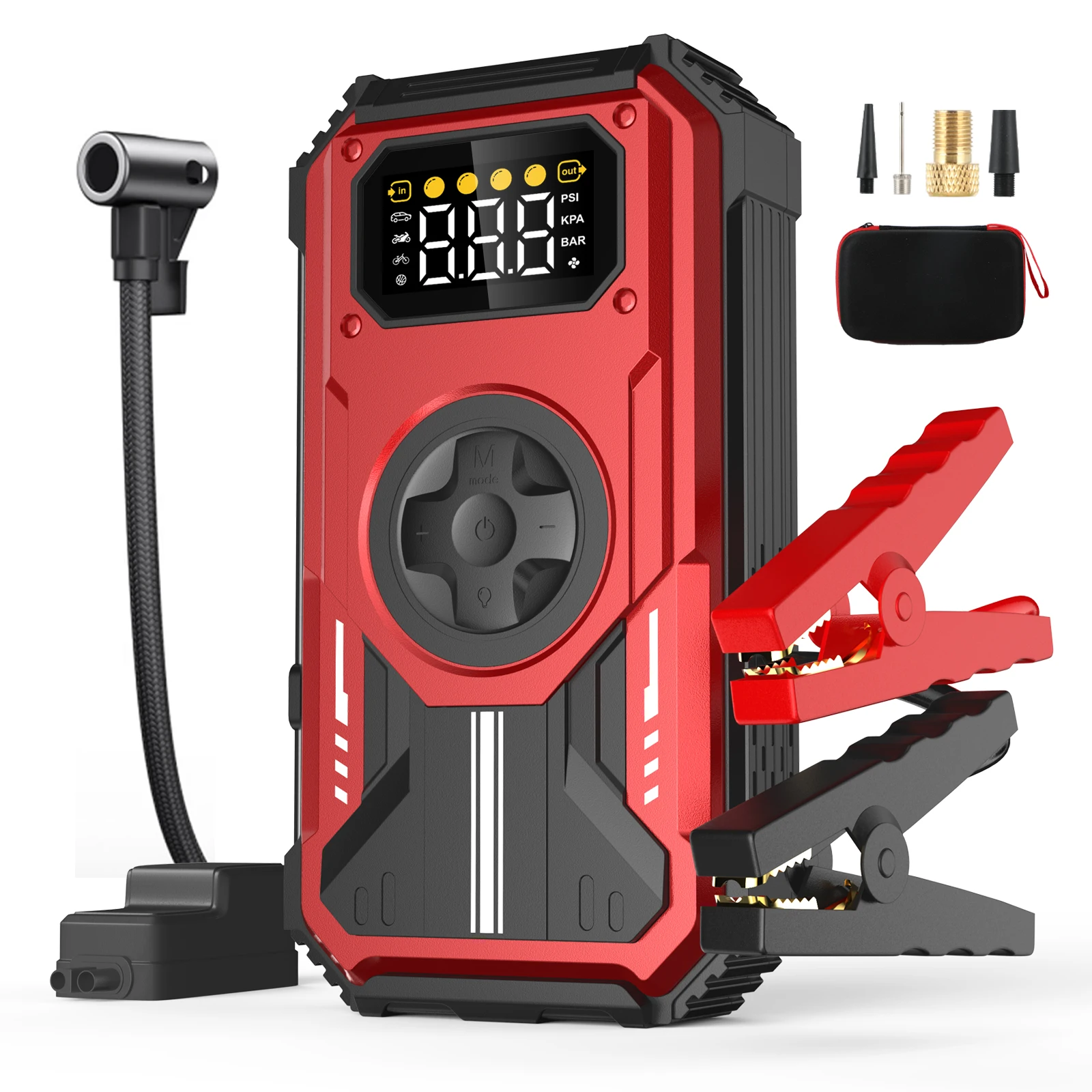 Image of Eigotrav PD-270 5-in-1 Auto-Starthilfe 150PSI Luftkompressor 12000mAh Powerbank 20000A Startgerät Digitaler Reifenfüller