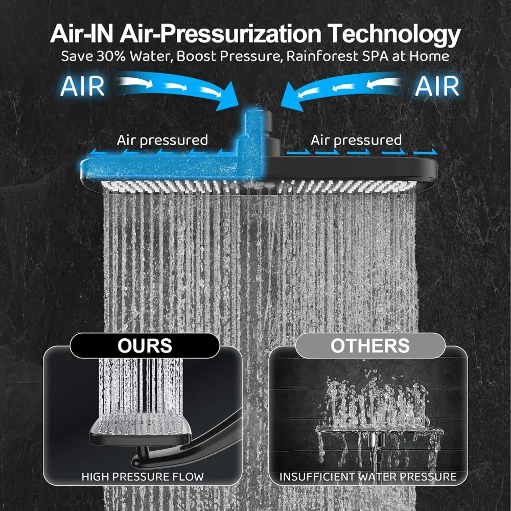 Regenduschkopf mit Handbrause und Hochdruck-Regenduschköpfen mit Handbrause-Kombination. Verstellbarer einteiliger Ständer daul sho