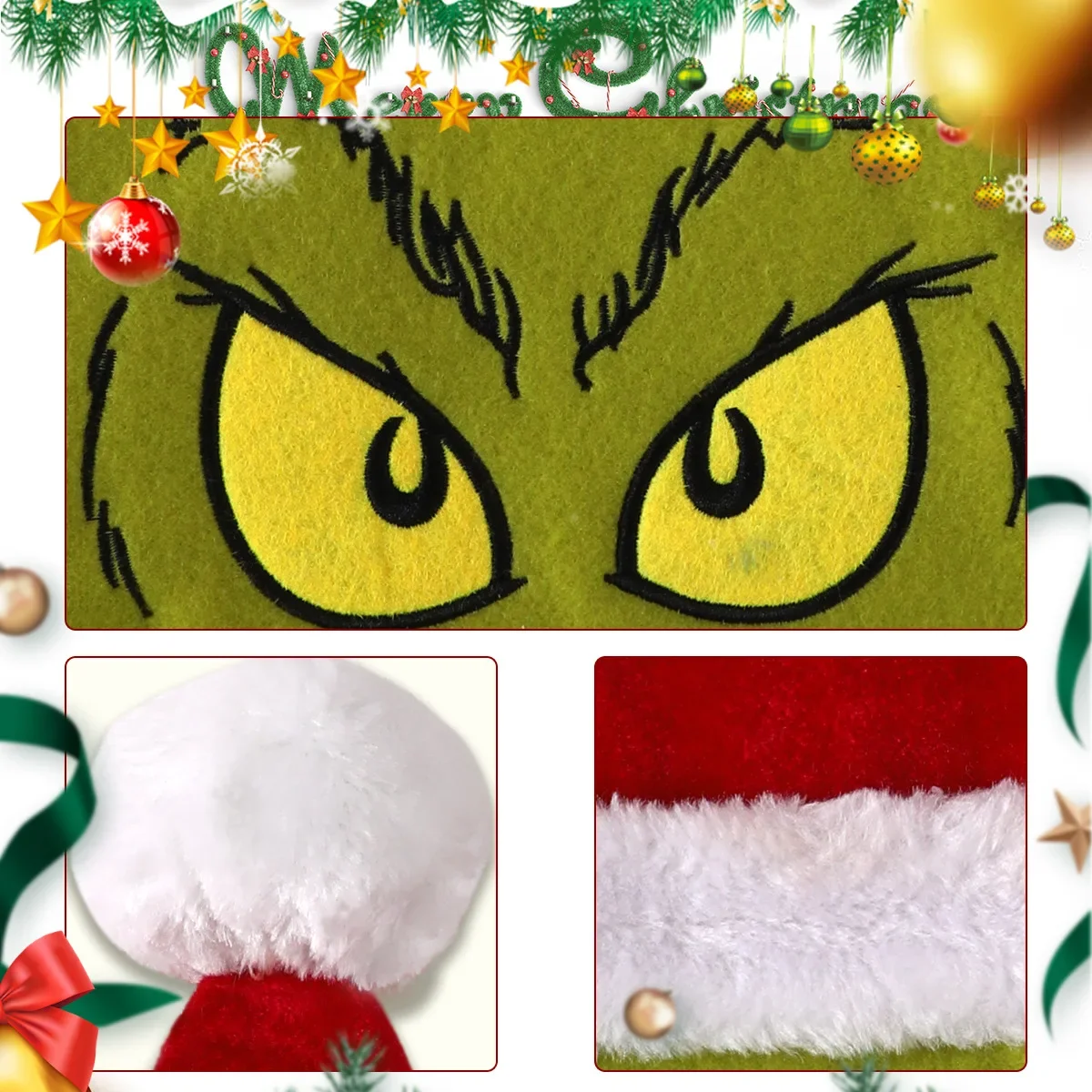 Grinch Cartoon Cartoon Santa Muts Volwassen Kinderen Kerstvakantie Cadeau Decoratie Cartoon Santa Hoed