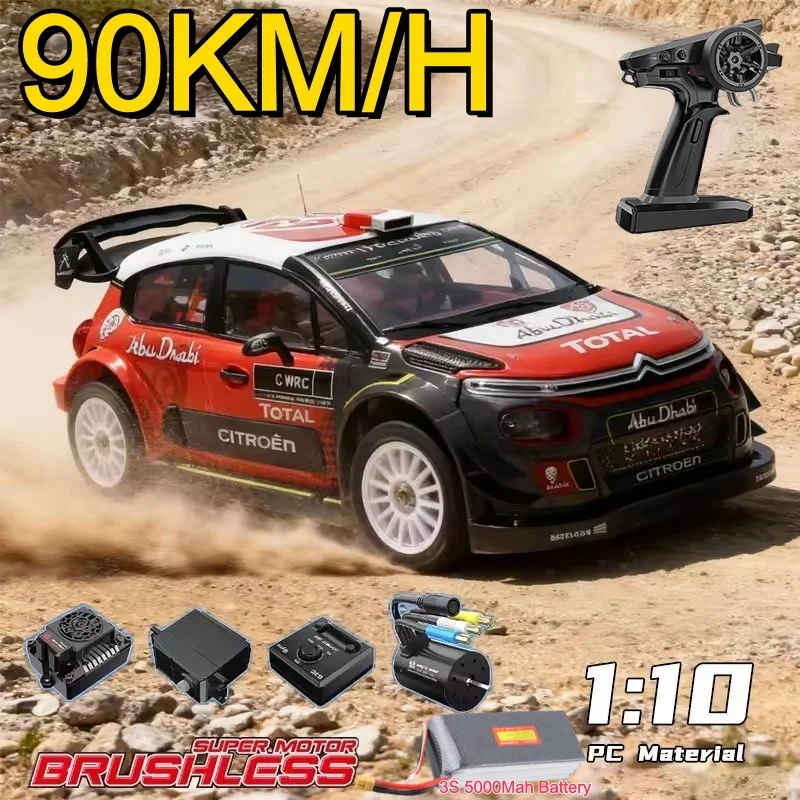 

90 км/ч 1/10 радиоуправляемый автомобиль, бесщеточный, высокоскоростной, радиоуправляемый дрифтинг, гоночный автомобиль, 4WD, внедорожный автомобиль с дистанционным управлением, шасси из алюминиевого сплава