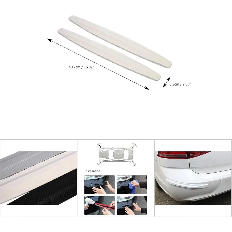 For Sedans Suvs Hatchbacks Pickups 2pcs Car Universal Corner Bumper Protectors Carbon Fiber Style Trim Strips Car Accessories