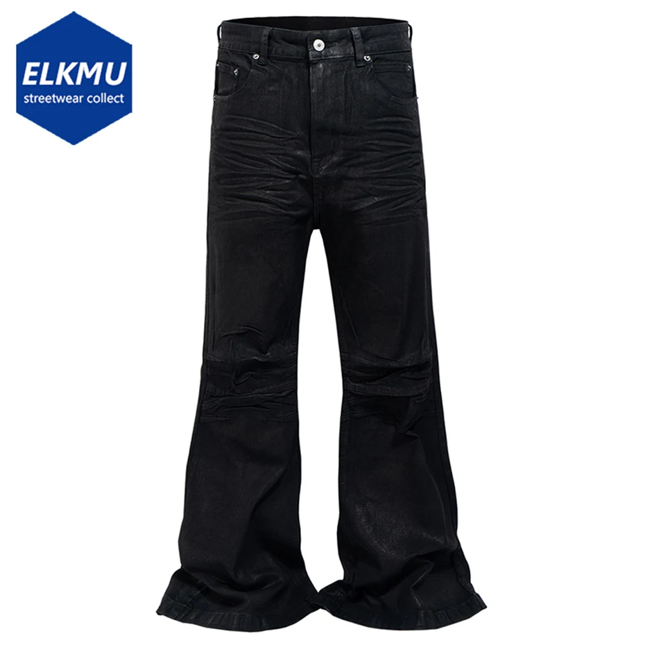 

Luxury Designer Black Flared Jeans Men Streetwear Hip Hop Denim Pants Fashion Flared Jeans Trousers for Male