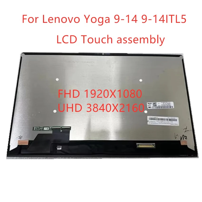 14 inch FHD UHD For Lenovo Yoga 9i 9-14ITL5 82BG Laptop LCD Replacement Display Touch Screen Assembly With Frame 5D10S39665