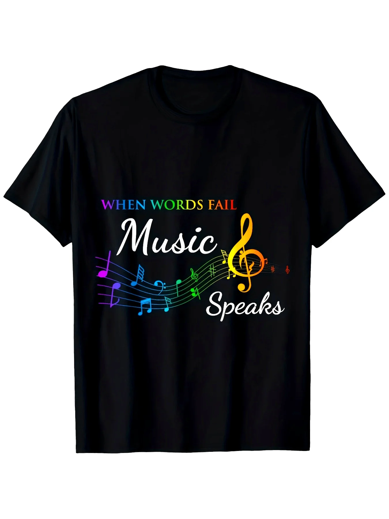 Men's Heavyweight 180GSM Music T-Shirt - Vintage Round Neck Short Sleeve with 