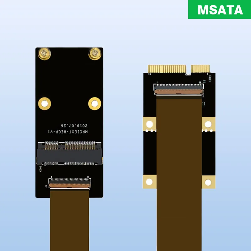 

Mini PCIE WiFi Wireless NIC MSATA SSD SATA MINI-PCI Express 52pin SSD Extension Ribbon Cable 30cm