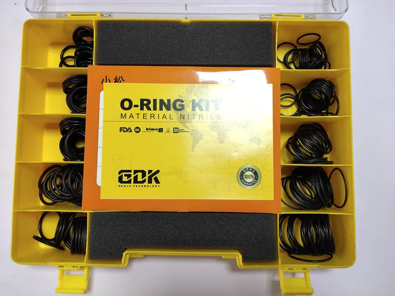 Excavator boxed nitrile rubber O-ring kit NBR sealing gasket Oring for construction machinery high temperature and oil resistant