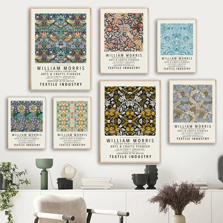 William Morris Vintage Flower Botanical Wall Art Canvas Painting Nordic Posters And Prints Wall Pictures For Living Room Decor