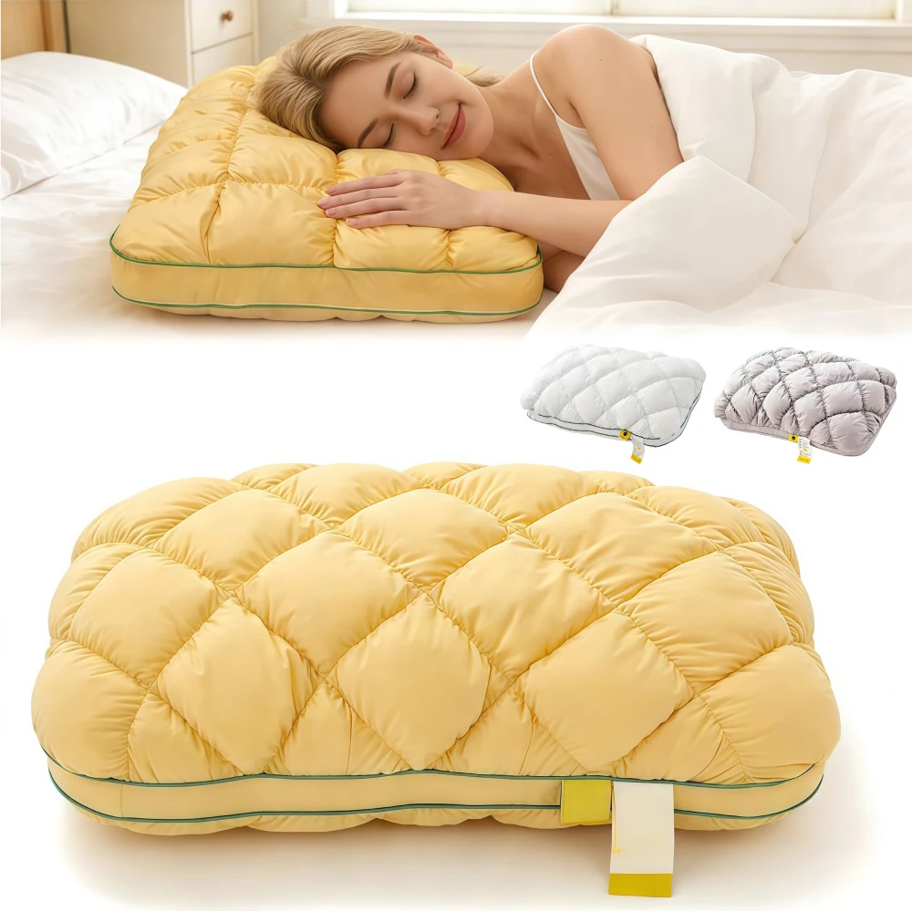 1Pcs Pineapple Cloud-Like Down Pillow, Balanced Softness and Support,Large Pineapple Support Bed Pillow for Back & Side Sleepers