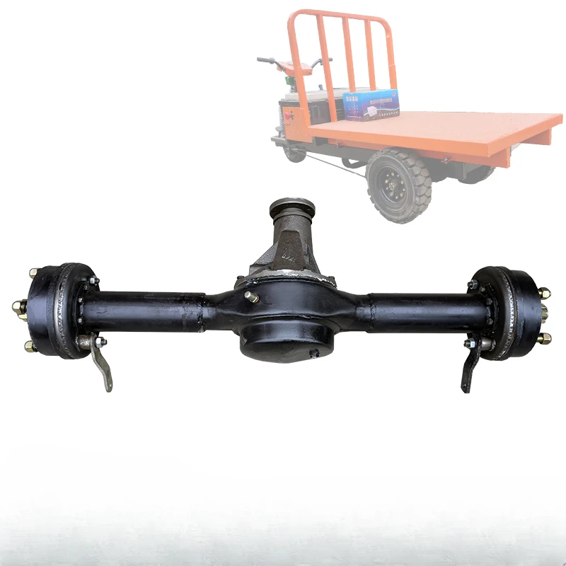 Retrofitting the rear drive axle assembly of a 2-ton heavy-duty agricultural low-speed electric tricycle with a transmission