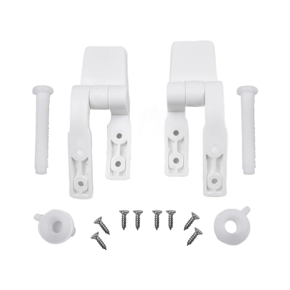 Toilet Seat Hinges White Plastic Replacement Hinges Set Toilet Lid Accessories Repair Kit With Bolts Screws And Nuts
