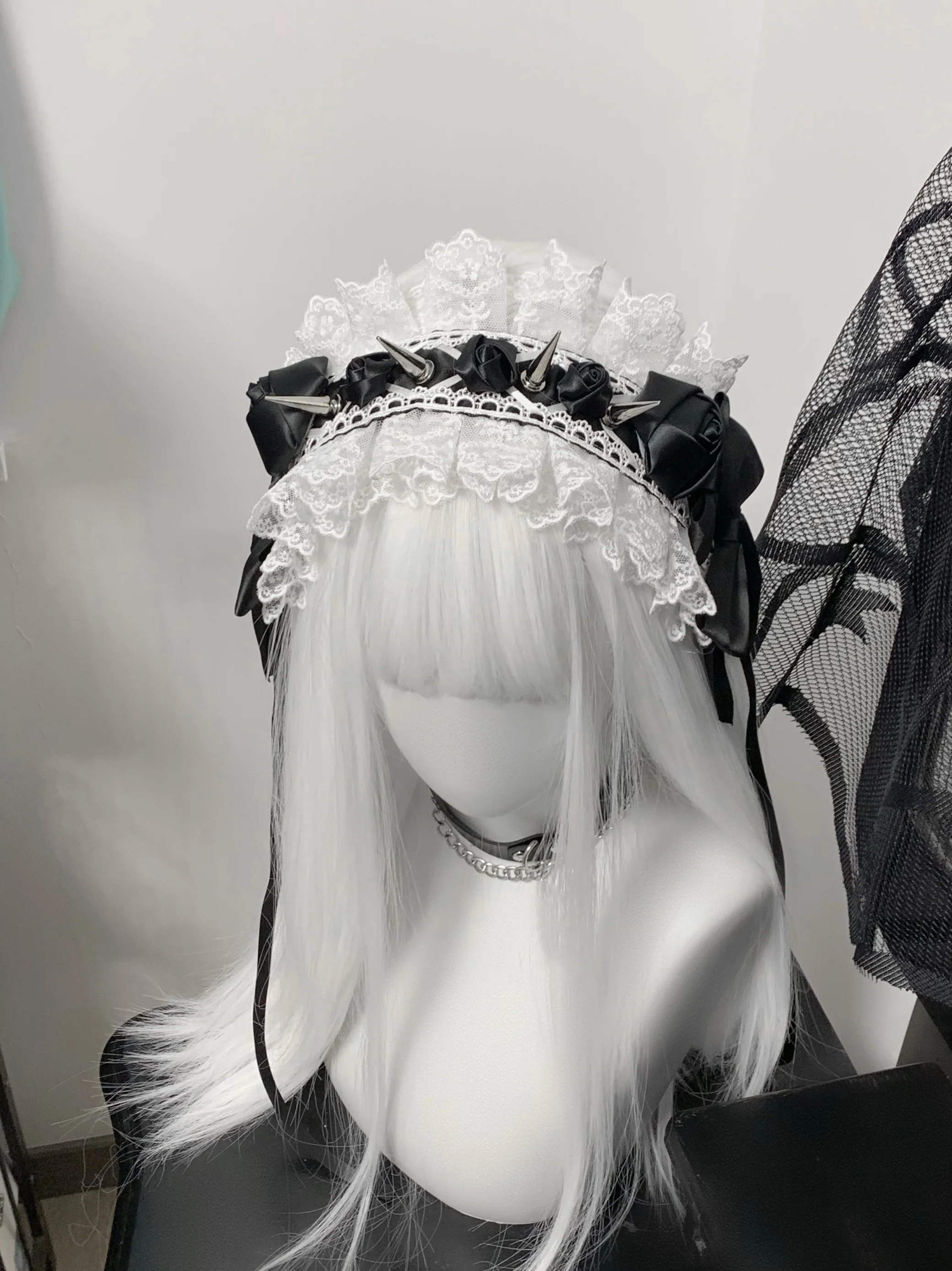 New Y2k Women Gothic Harajuku Hairband Lolita Maid Punk Steampunk Lace Bow Headpiece Dark Spicy Girls Cosplay Hairband