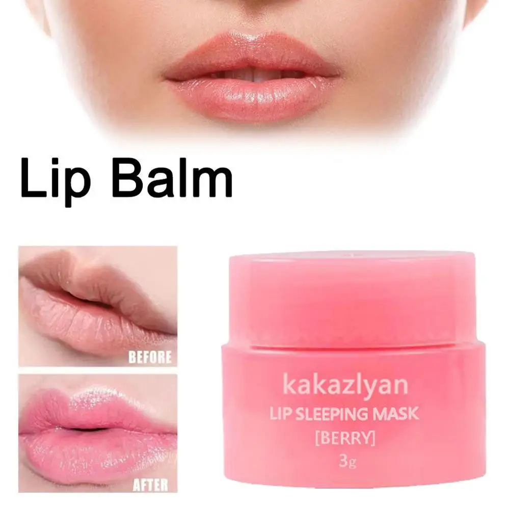 Aardbei Lippenbalsem Hydraterende Jelly Lip Masker Anti-Kraken Vervaagt Lippen Lijnen Hydraterende Lip Masker Basis Cosmetische Make-Up