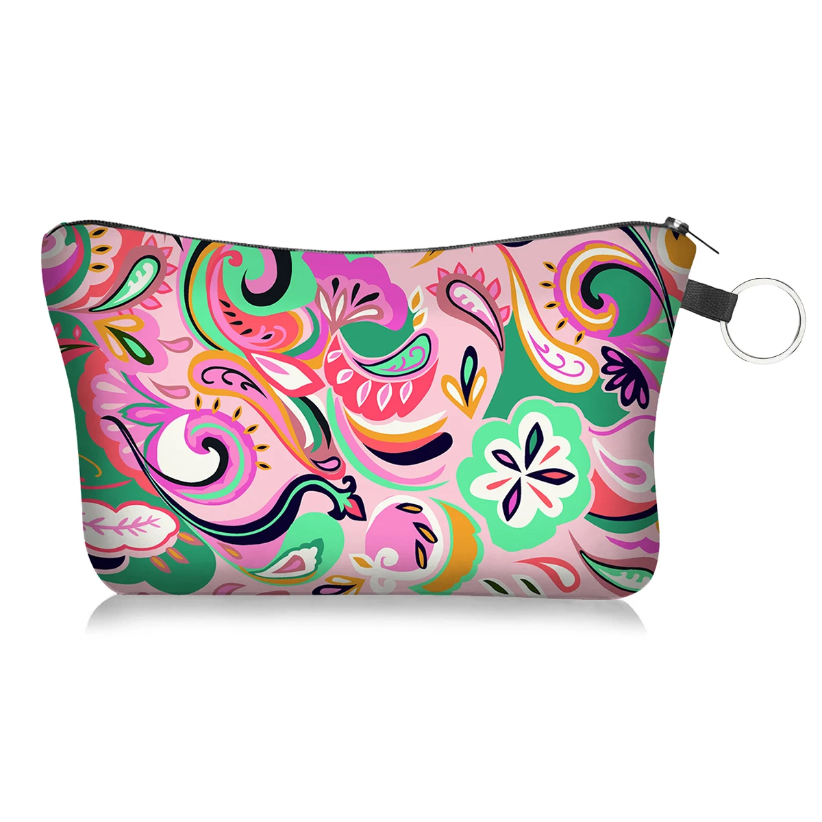 Abstract Bohemian Print Cosmetic Bag Adorable Roomy Small Makeup Bag Accessories Organizer For Teen Students Women