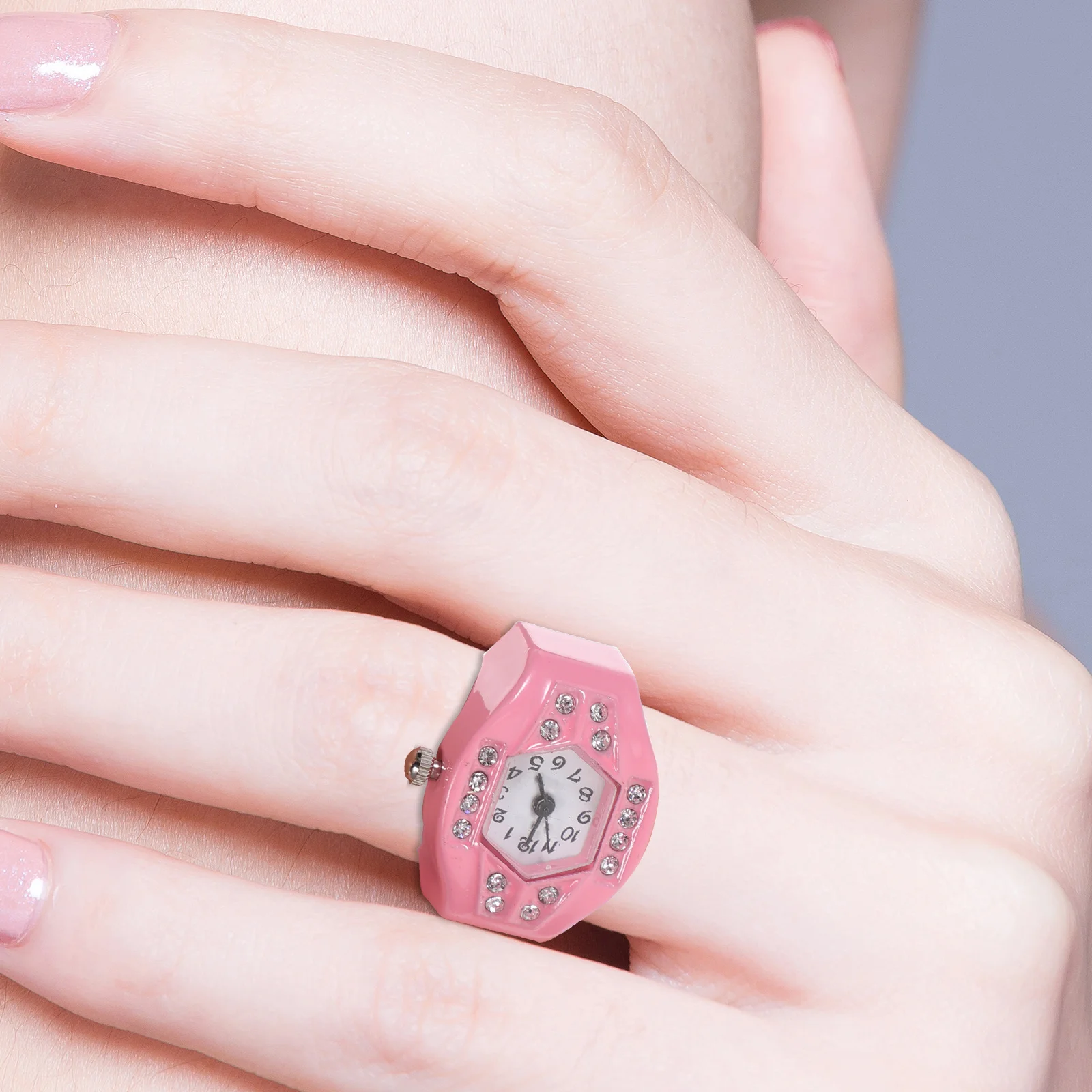 1Pcs Cartoon Finger Ring Uhr Legierung Kreative Mode Mini Quarz Ring Uhr für Kinder Mädchen Kinder Täglichen Verschleiß