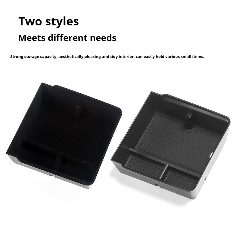 

For Tesla Model 3 Highland 2024 Y Juniper 2025 Center Console Organizer Box Central Armrest Flocking Storage Box Car Accessories