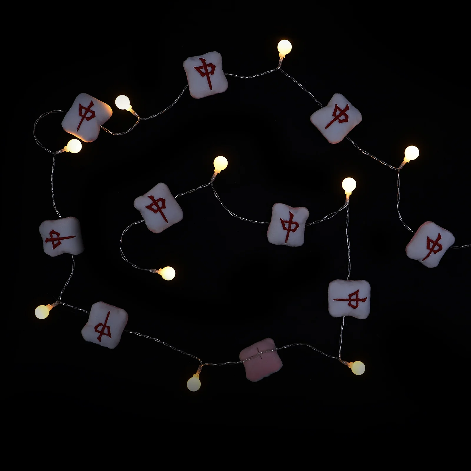 الأحمر مركز جونغ فانوس سلسلة ضوء 9.8ft 30LED البلاستيك القماش الزخرفية الجنية ضوء للاحتفال ديكور المنزل الطرف #2