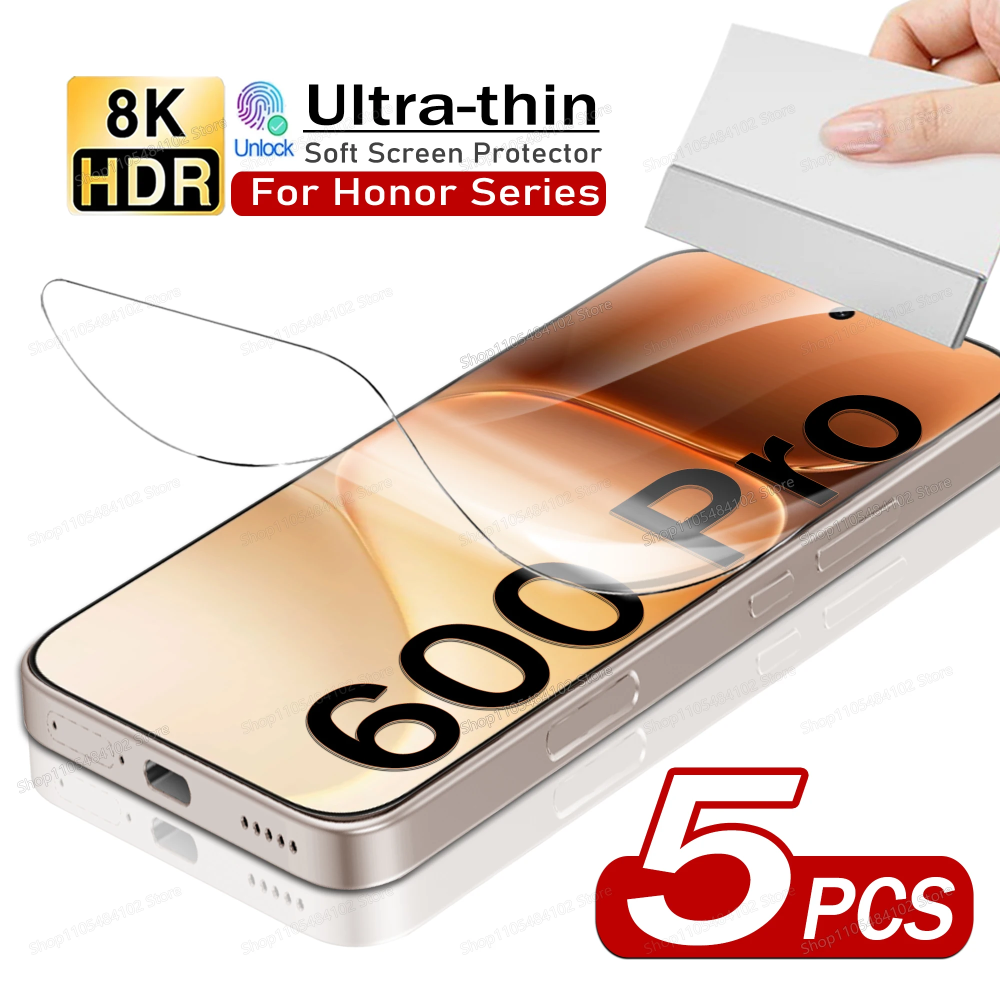 Película de hidrogel ultrafina para Honor 600, 500, 200 Smart, 400 Pro, Win RT, Protector de pantalla HD suave para Honor 600 Pro, 400, 200 Lite, 5 uds.