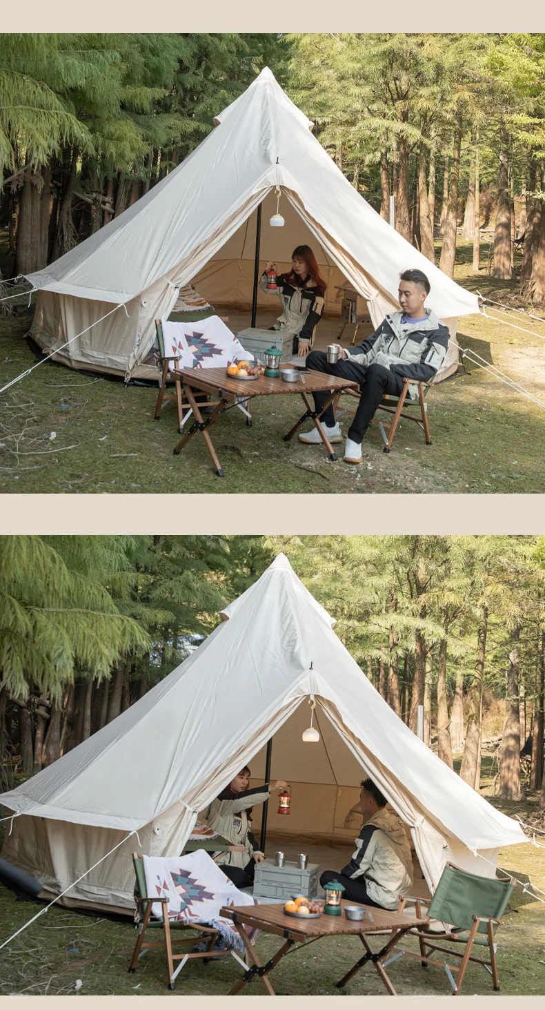 Luxury Spacious Family Camping Room Canvas Teepee Tent For More Than 12 Persons