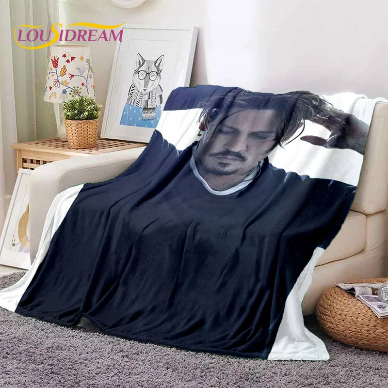 Stampa 3D Johnny Depp Star HD coperte morbide, tenere in caldo coperta coperta confortevole per letti da Picnic divano casa camera da letto regalo