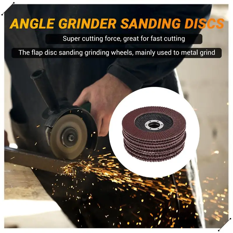 8Pcs Aluminium Oxide Discs 125Mm Sanding Discs 40/60/80/120 Grit Grinding Wheels Blades For Angle Grinder Finishing