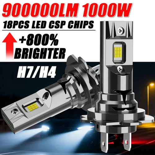 Bombilla LED CANBUS H7 H4 900000LM superbrillante 9003 HB2 6000K luz Led para coche inalámbrico automóvil motocicleta diodo faro lámpara