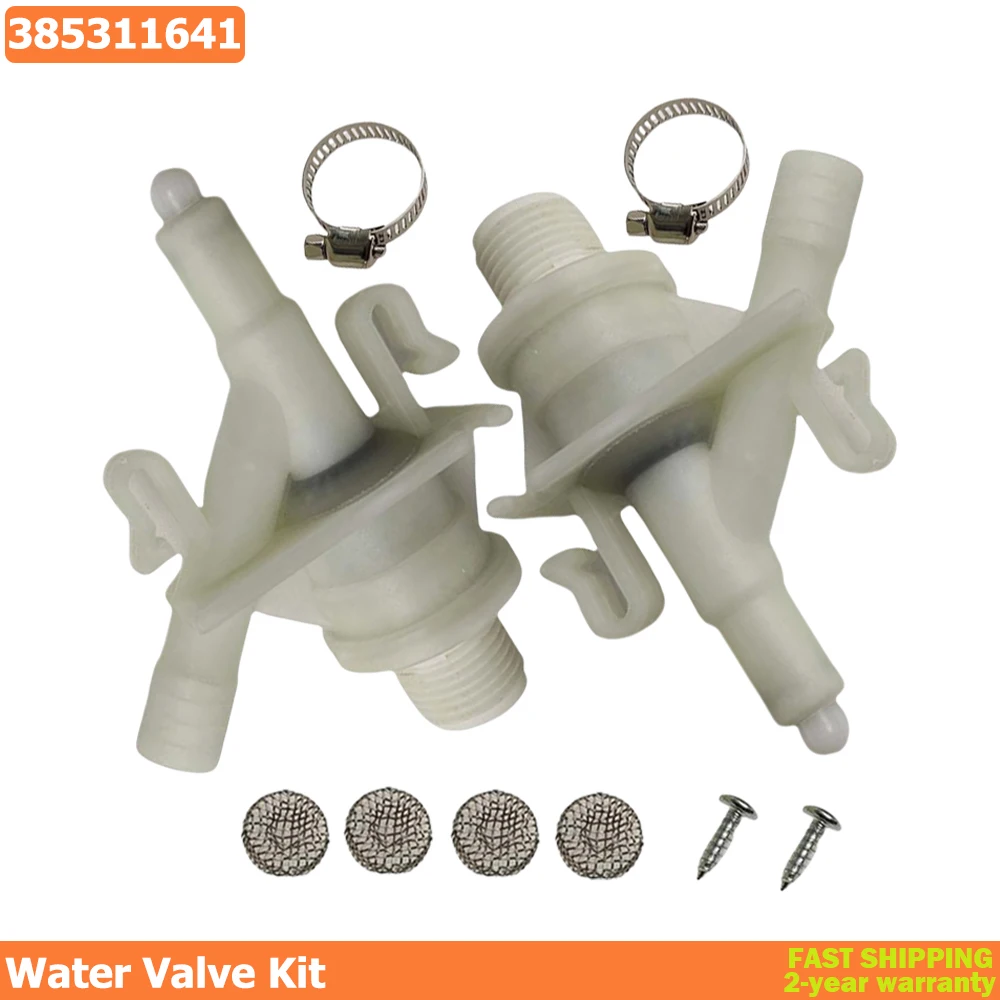 2Pcs Plastic Water Valve Kit 385311641 For Dometic 300 310 320 Series Pedal Flush Toilet For RV Camper Flush Toilet Accessories