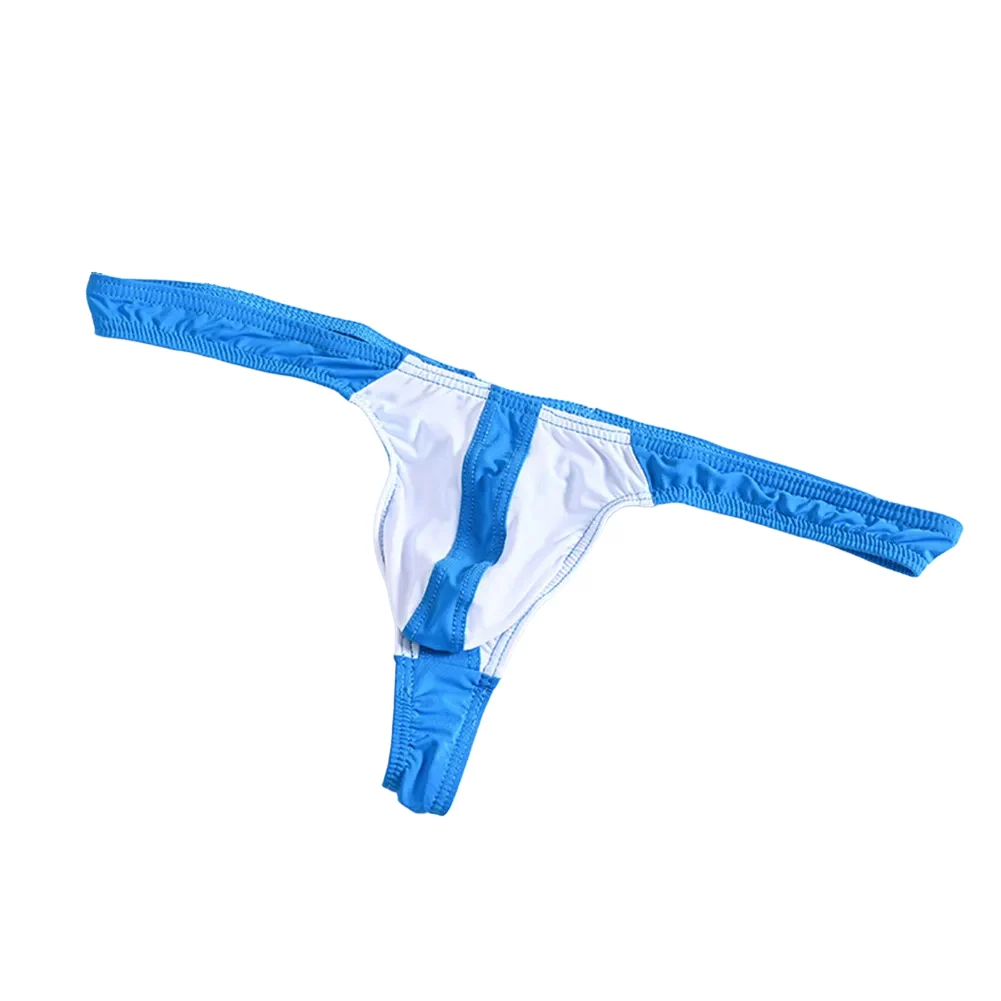 Men Splicing Thong Ice Silk Sexy Lingerie Low Rise Tback G-String Gay SissyBulge Pouch Japanese Thongs Breathe Underwear For Man