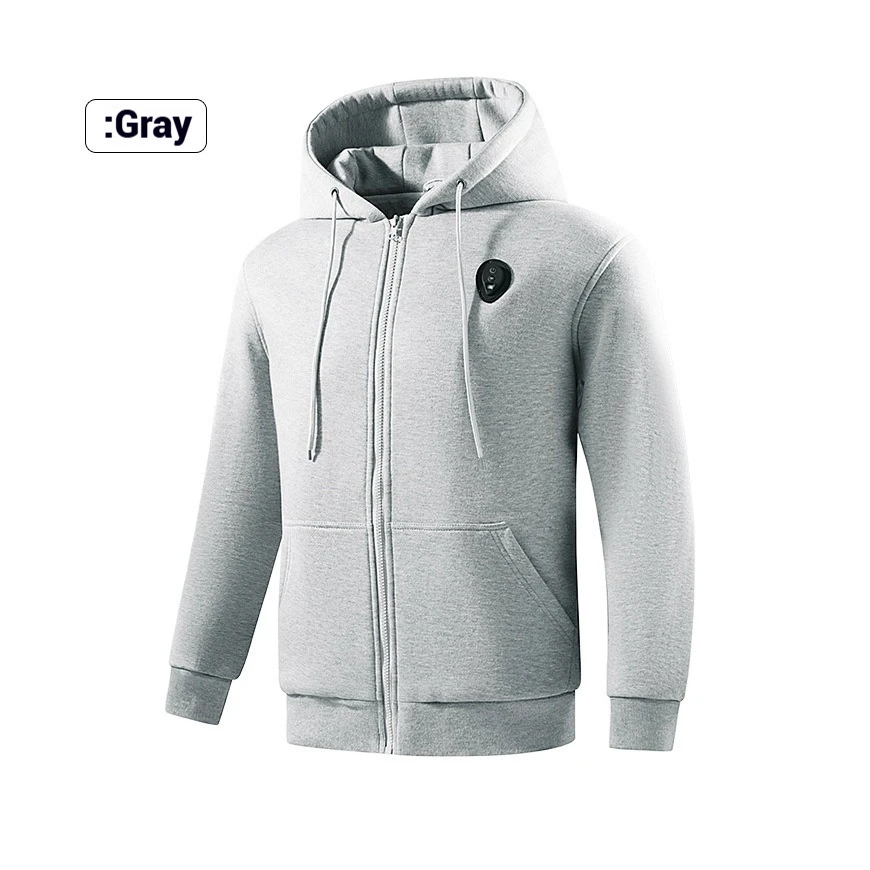 

Smart Unisex Electrically Heated Hooded Cardigan Thermal Sweatshirt Zipper Heating Warm Casual Lighting Clothing For Men Women