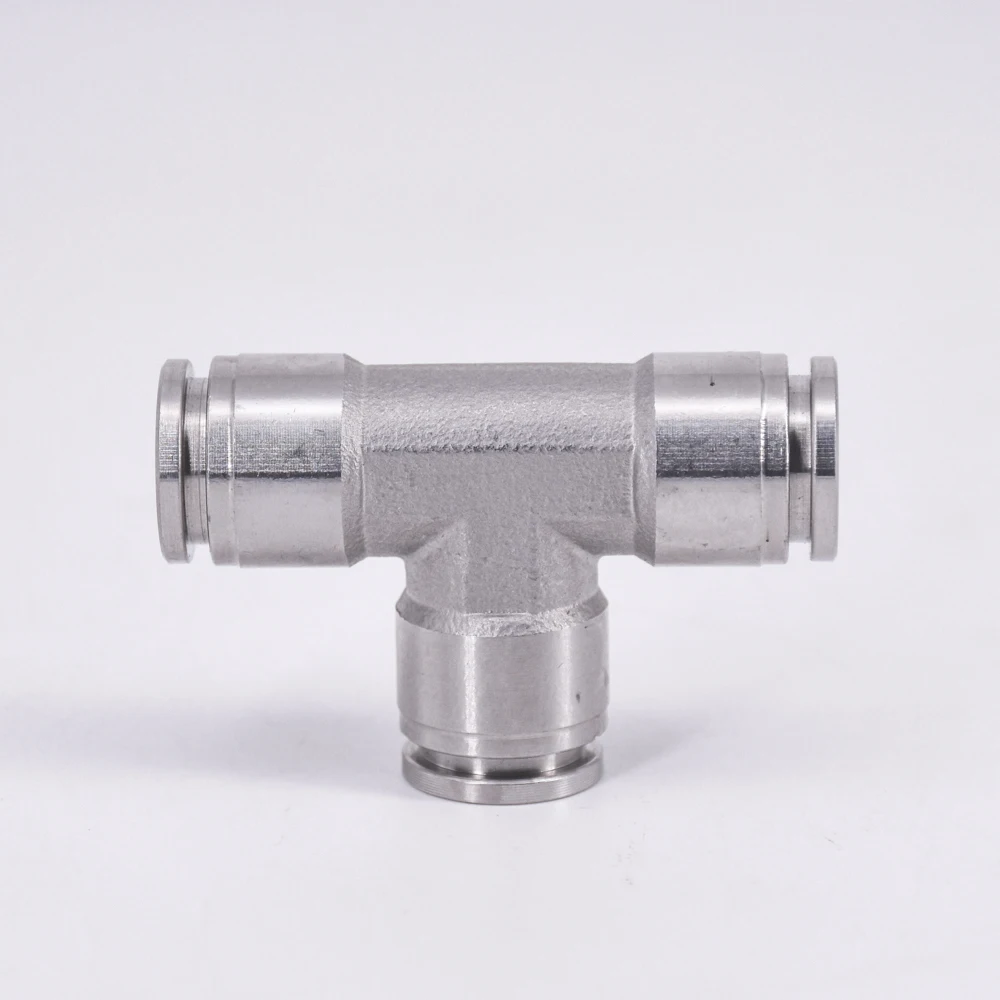 4mm 6mm 8mm 10mm 12mm 14mm 16mm Tee 3 Way Spliter Pneumatic 304 Stainless Steel Push In Quick Connector Release Air Fitting Brew
