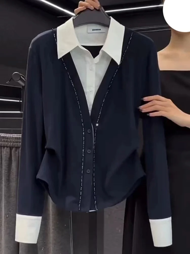 plus Size Women's Faionable Long Sve Knit Top Loose Fit Versatile Sle Autumn New Arrival Korean Sle Office Wear