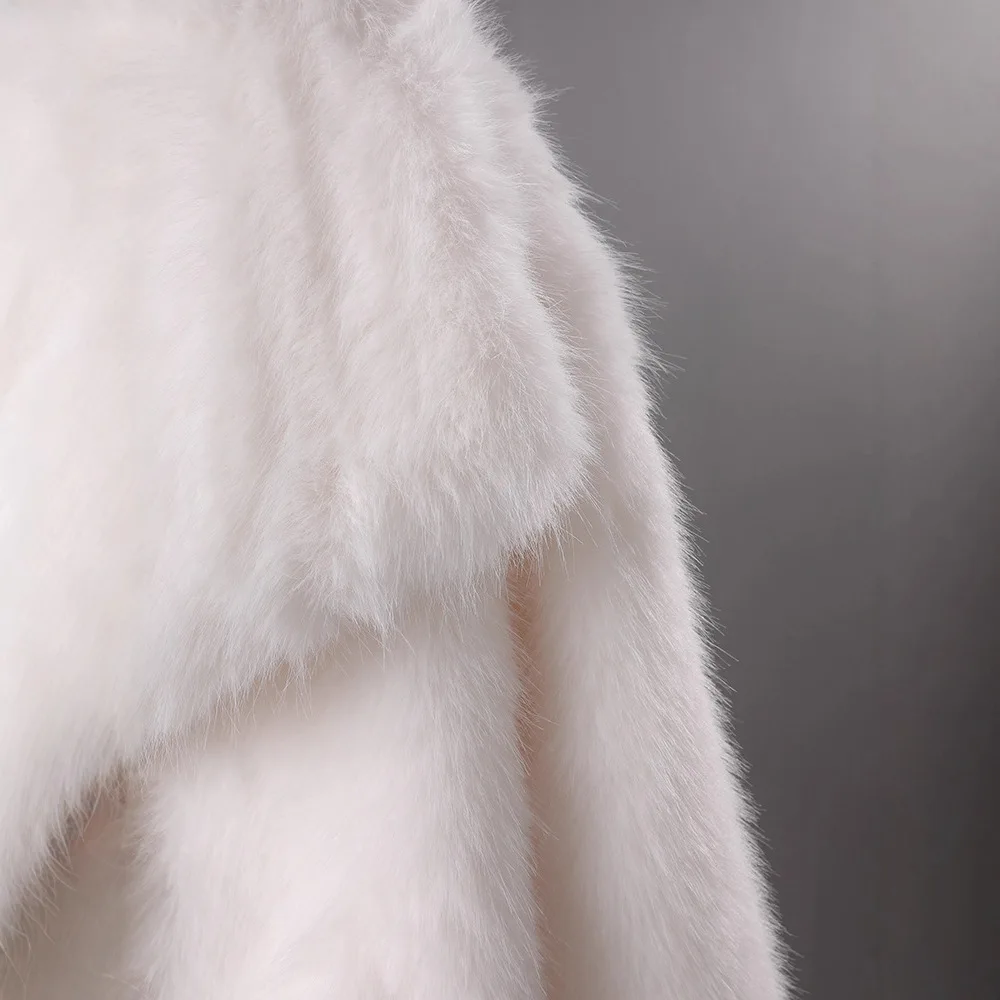 미국 패션 레트로 인조 모피 코트 긴 소매 싱글 브레스티드 캐주얼 루즈 화이트 플러피 코트 여성용 겨울 숏 재킷