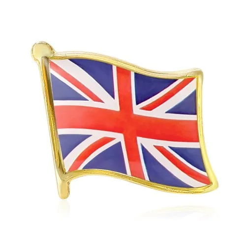 

British Little Flag Drip Oil Brooch Collar Needle Sleeve Buckle Wholesale Enamel Clothing Chest Flower