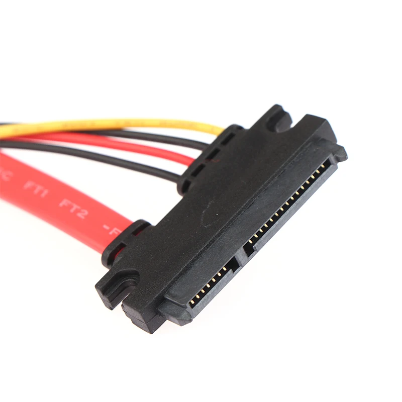 2-in-1 7Pin SATA DATA + 2.0mm 4Pin Power Combo 7 + 15 Pin 22P SATA Conjoint CD/DVD HD kabel do dysku twardego 20/40cm