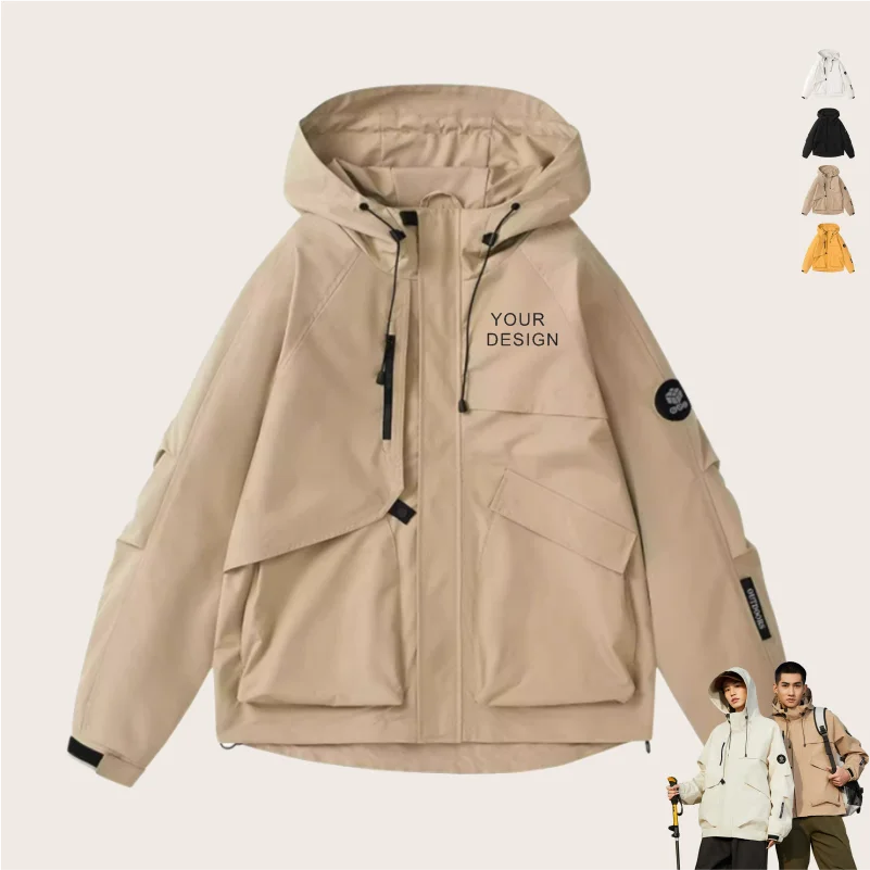 

Windbreaker Men Tactical Jacket Windproof Waterproof Outdoor Plus Size Hooded Coat Sports European Size Field Climbing Outwear