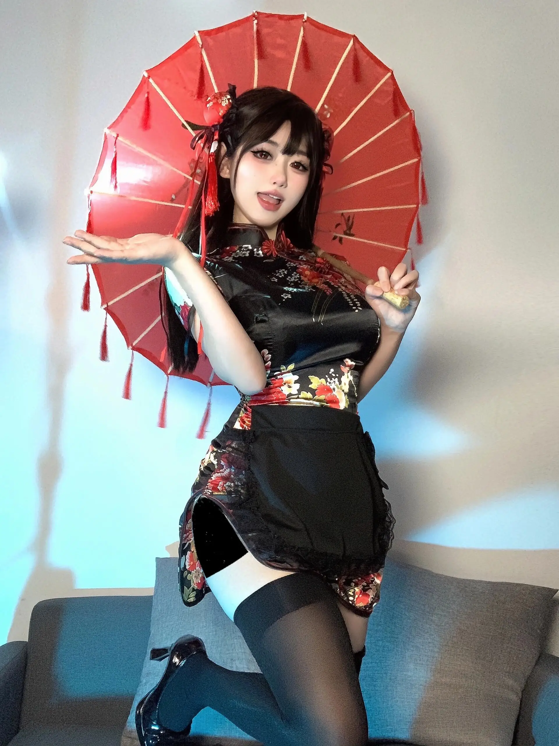Cisas Par Cosplay New Chinese Sle  Dr Maid Lolita Set ort  round Collar Low Slit ort Sve