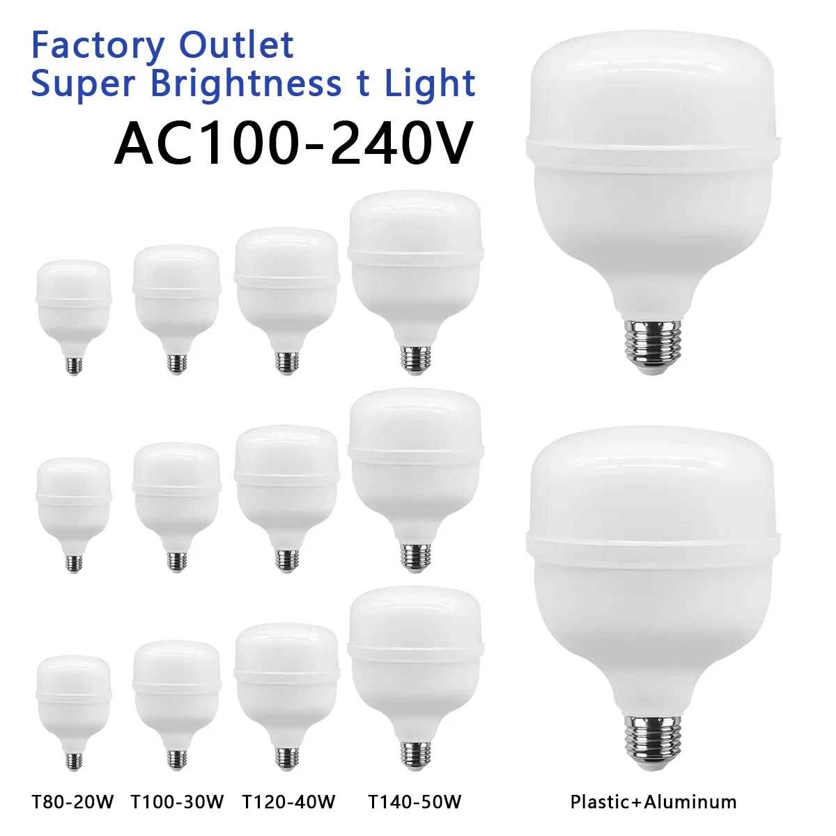 

1-5pcs LED Bulb AC 110V 220V E27 LED lamp 20W 30W 40W 50W Lampada LED Light Bombilla Spotlight Lighting Lamp for home derection