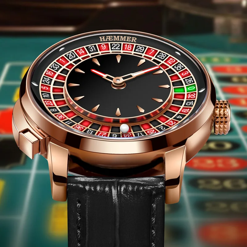 Haemmer Gambling Turntable Design Luxury WatchNH35  Personalized Fashion Full Automatic Machine Waterproof Popular Watch