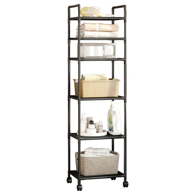 Multi-storey storage kitchen shelf multi-functional floor storage rack mobile shelf factory direct supply.