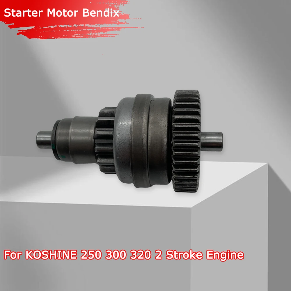 Motor de Arranque de Motocicleta con Engranaje Unidireccional Bendix para KOSHINE 250 300 320, Moto de Cross de 2 Tiempos, Pieza de Motor Duradera
