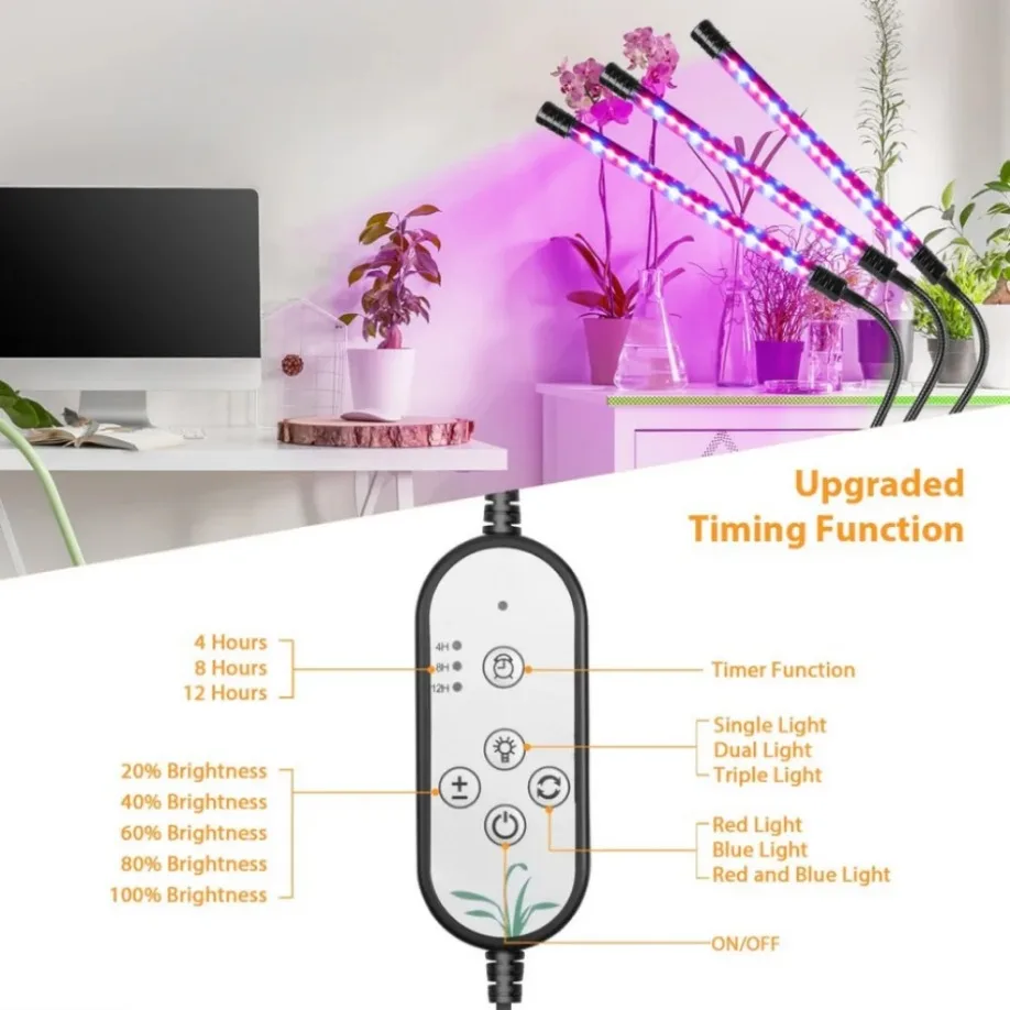 LED Full Spectrum Grow Light USB Phyto Lamp With Control Phyto Grow Light For Plants Seedlings Flower Home Tent Consignment