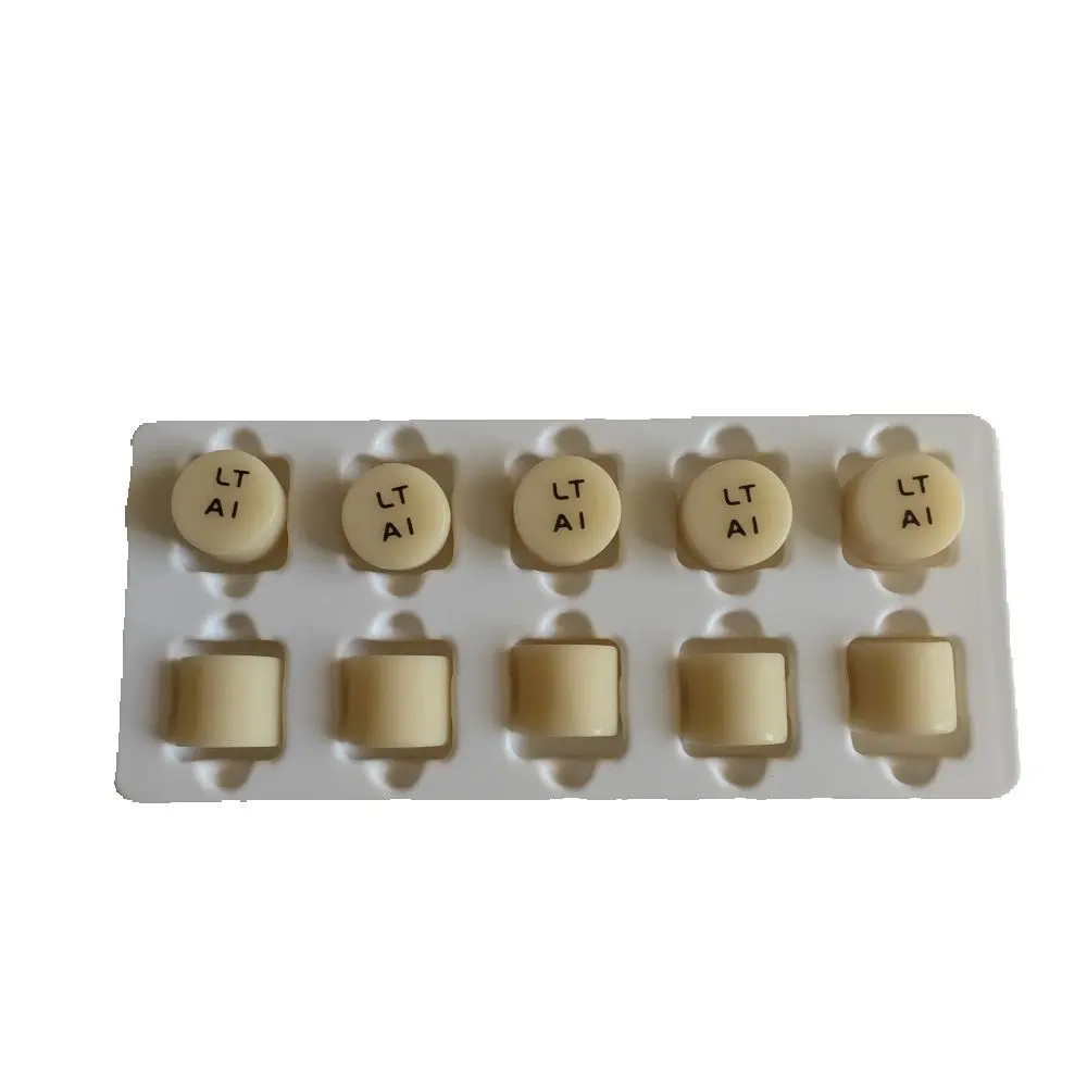 

5pcs Dental Press Glass Ceramic Ingots Disilicate Lithium Block Pills