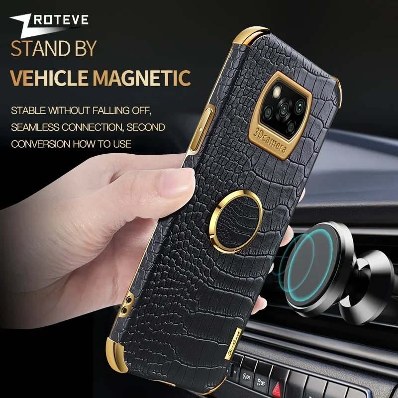 For PocoX3 Case ZROTEVE Plating Silicone Crocodile Leather Cover For Xiaomi Poco X3 NFC F3 F4 GT Xiomi Pocophone X4 Pro 5G Cases