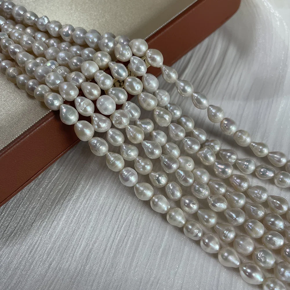 7-8mm 4A Natural Freshwater Pearl White Teardrop High Quality Isolated Bead Women Jewelry Make DIY Necklace Bracelet Accessories 5